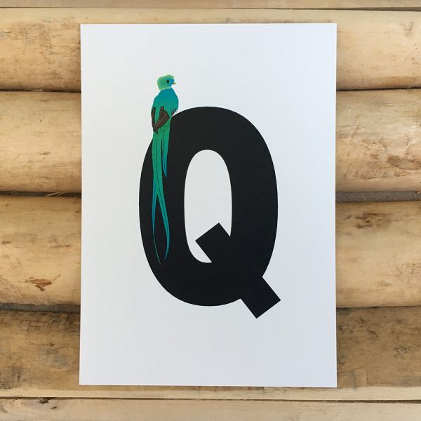 letter kaartje voor naamslinger Q van Quetzal