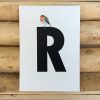 letter kaartje voor naamslinger R van Roodborstje