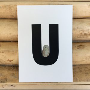 letter kaartje voor naamslinger U van Uil