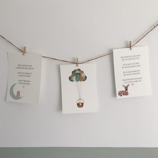 Decoratie kaartenset babykamer en kinderkamer muur