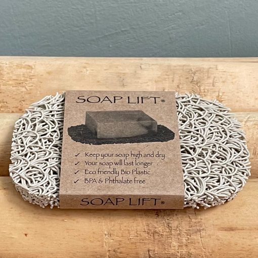 Soap Lift is een duurzaam zeepbakje. Zeepbakje/zeepmatje gemaakt van BioPlastic. Na gebruik droogt je zeep sneller op en gaat dus langer mee.